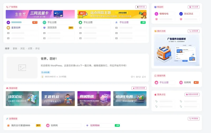 广告管理插件|子比主题广告分组管理 插件V1.5.11-拾光笔记